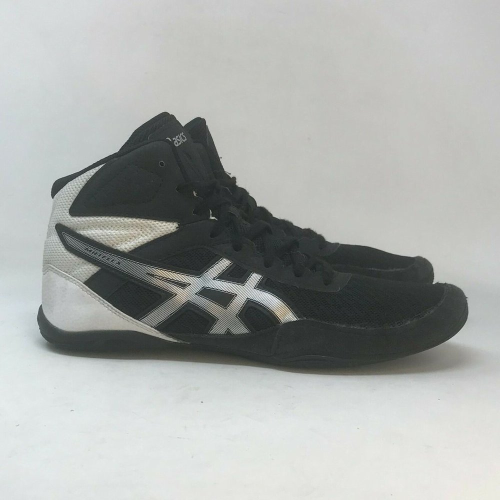 Asics Mens Black Wrestling Shoes Lace Up Size 8 Gem